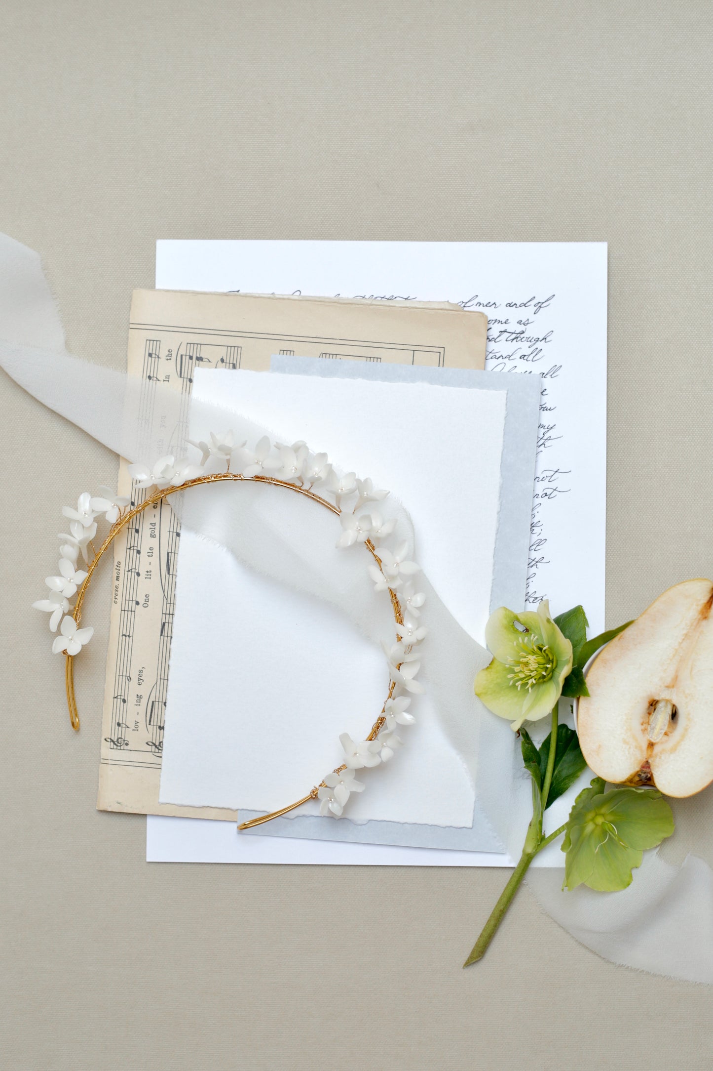 Wedding flower headband for bride