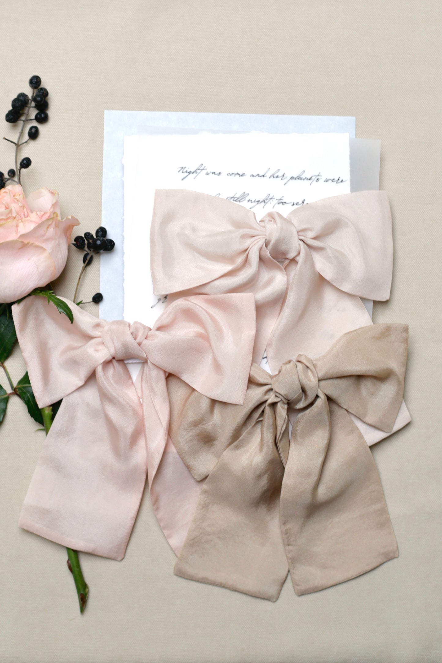 Silk hair bow clips at JUKUL