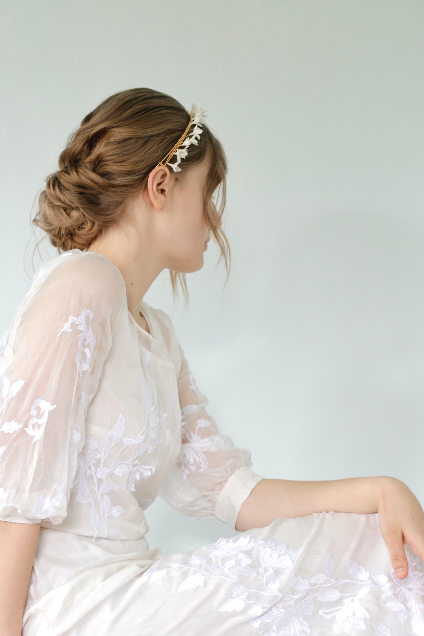 Designer bridal floral tiara