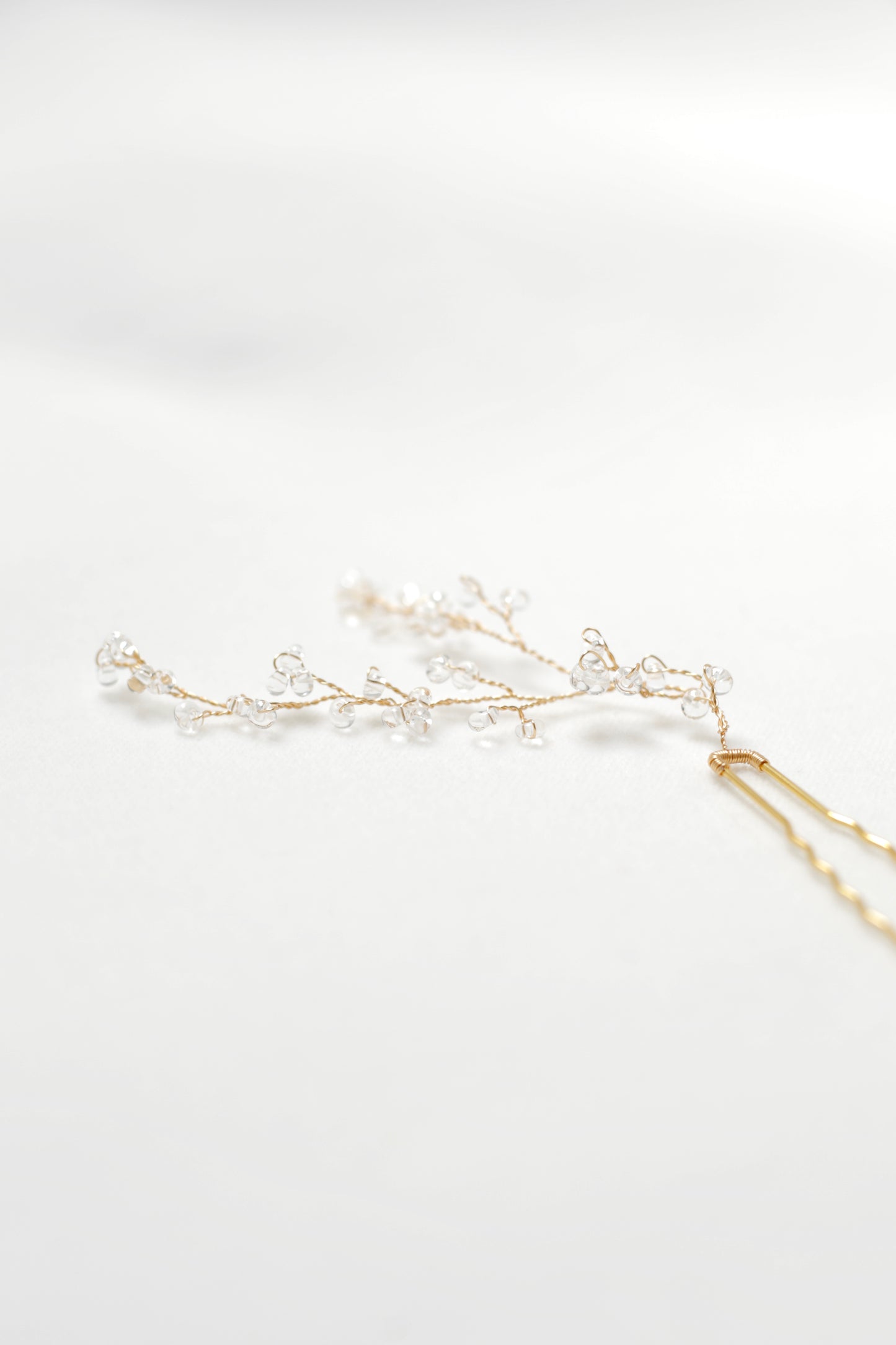 Wedding headpiece with clear beads