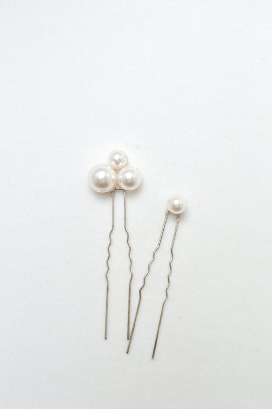 Swarovski pearl hair pins