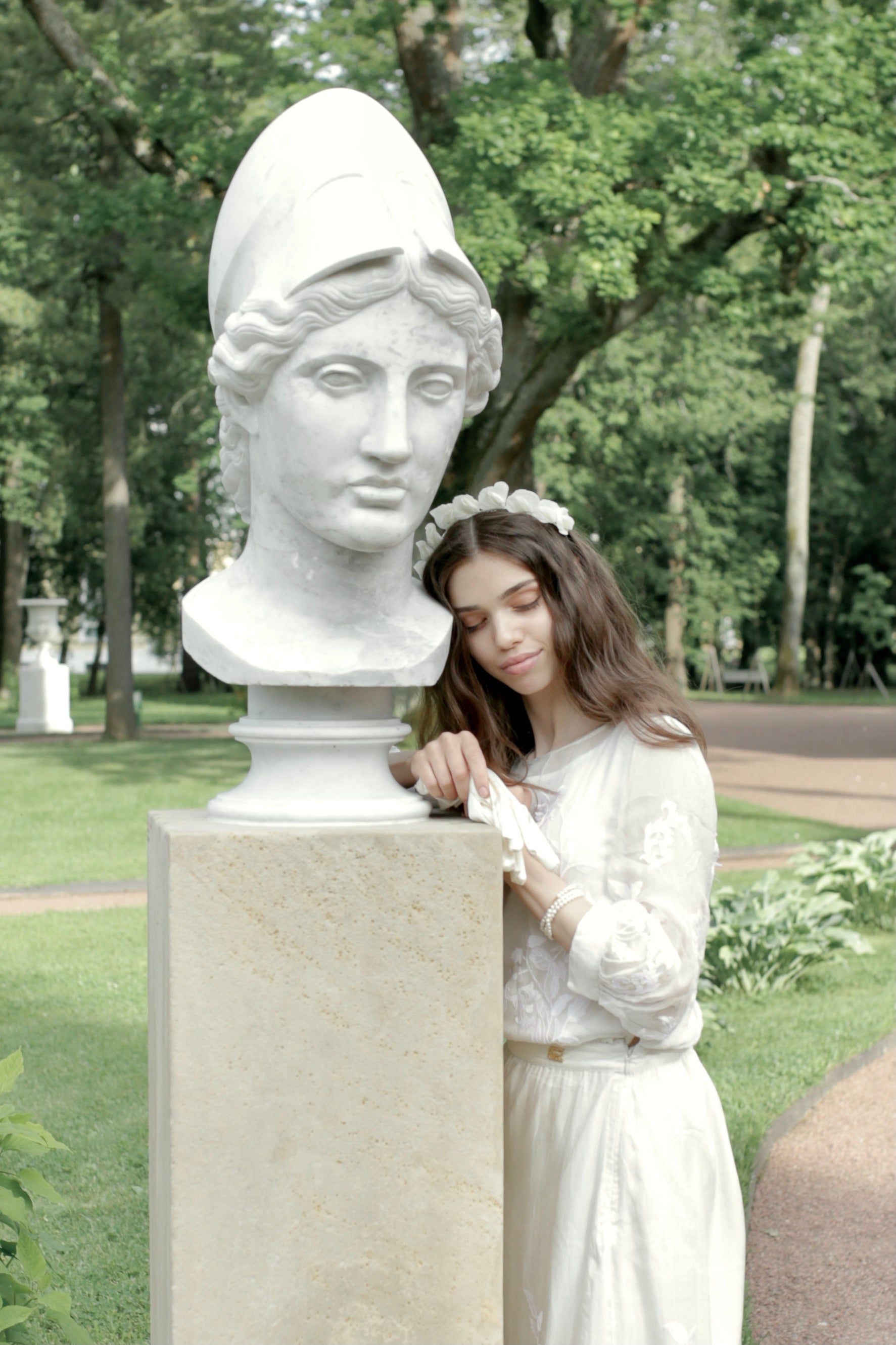 Halo with flowers for wedding gown for bride