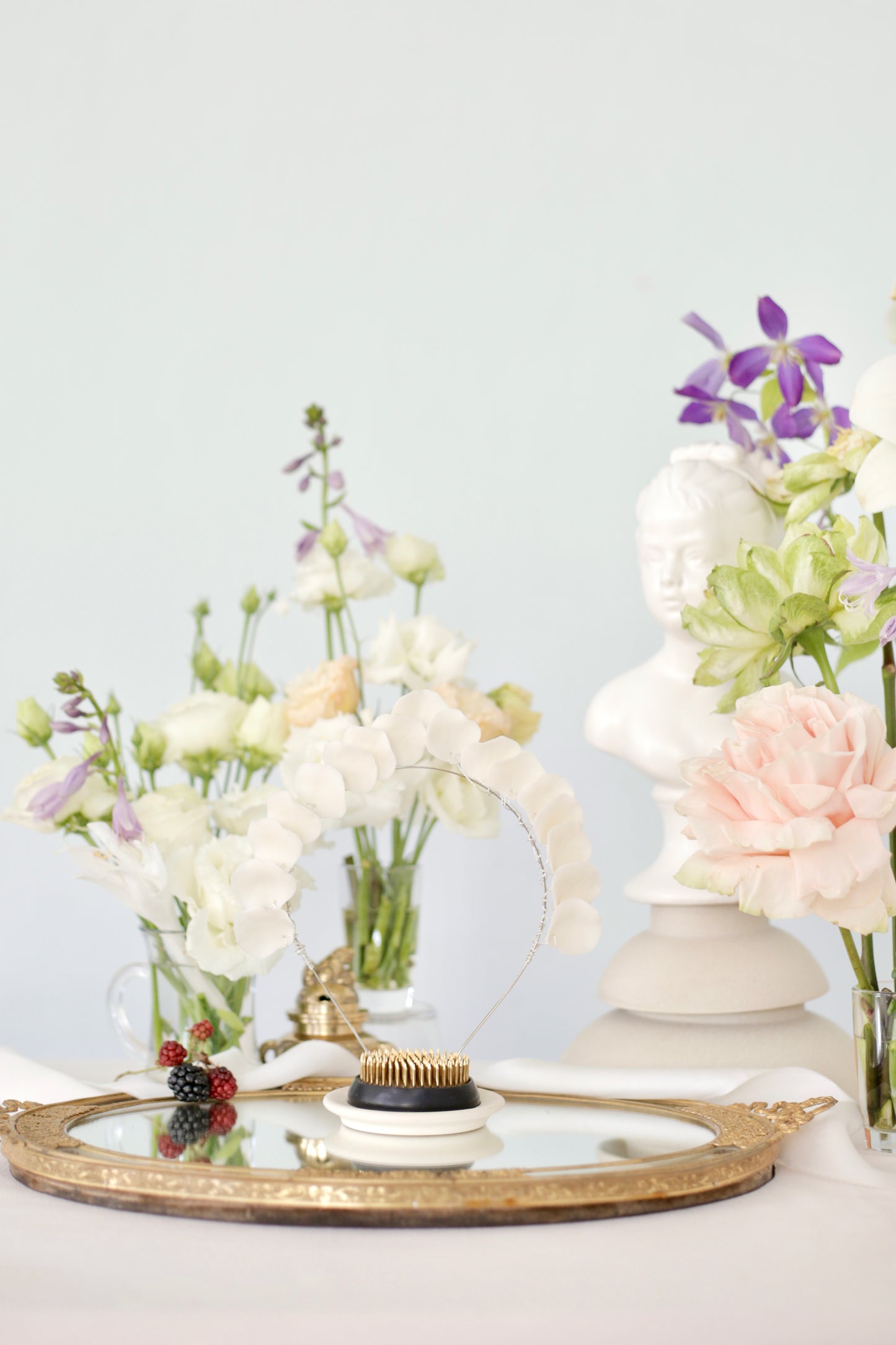 greek goddess headdress in white