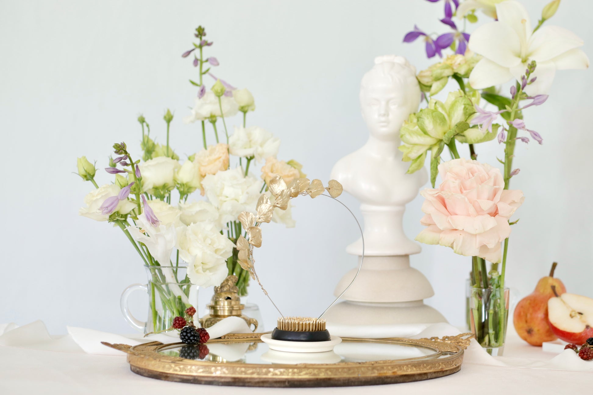 romantic floral diadem for bride