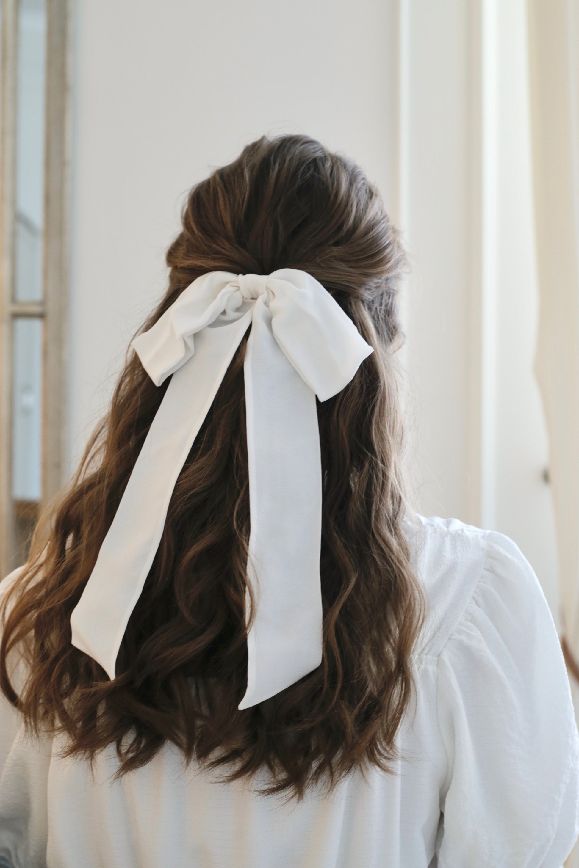 Organic silk hair bow
