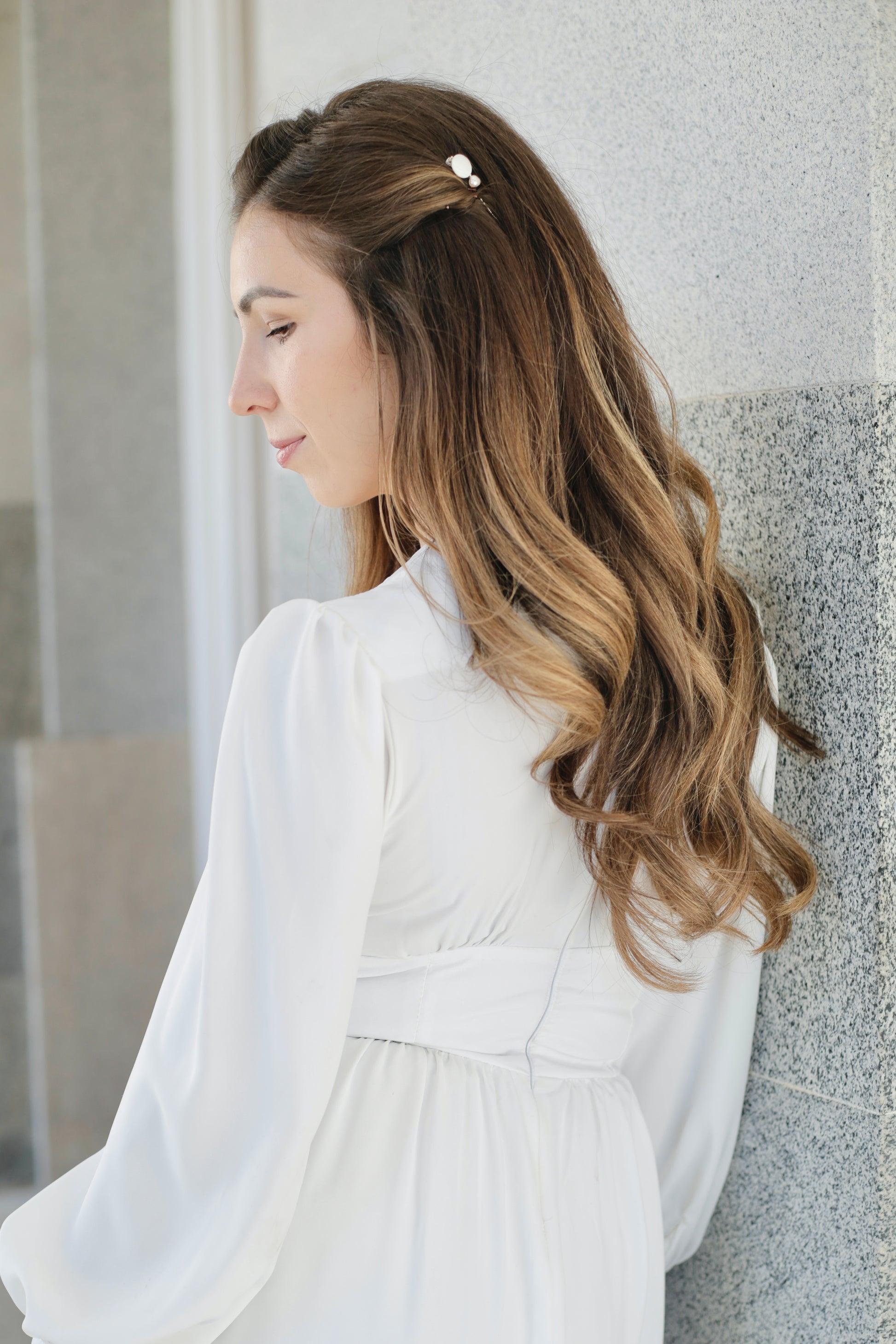 Pearl hair pin for bridal hairstyle