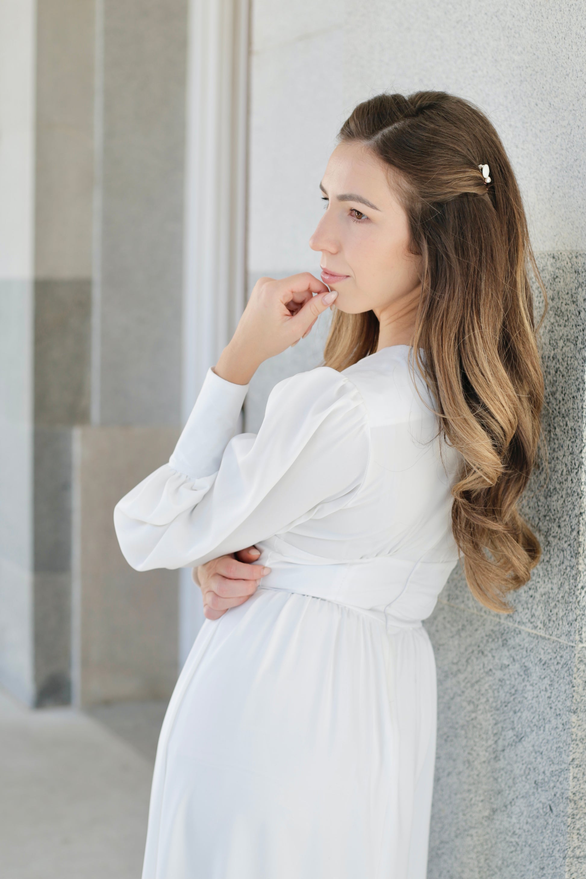 Wedding hair accessories with natural pearls