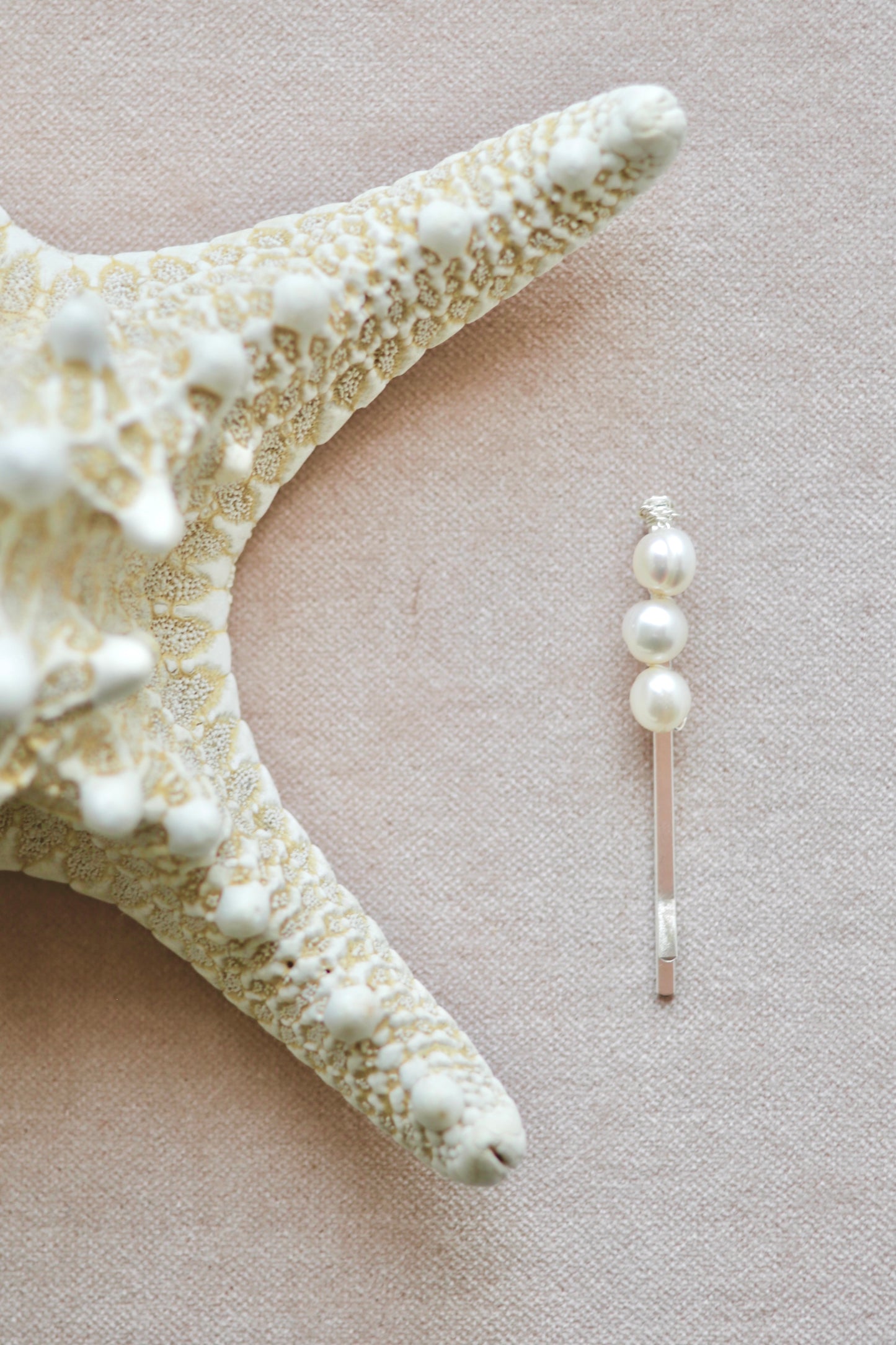 Wedding hair piece with natural freshwater pearls
